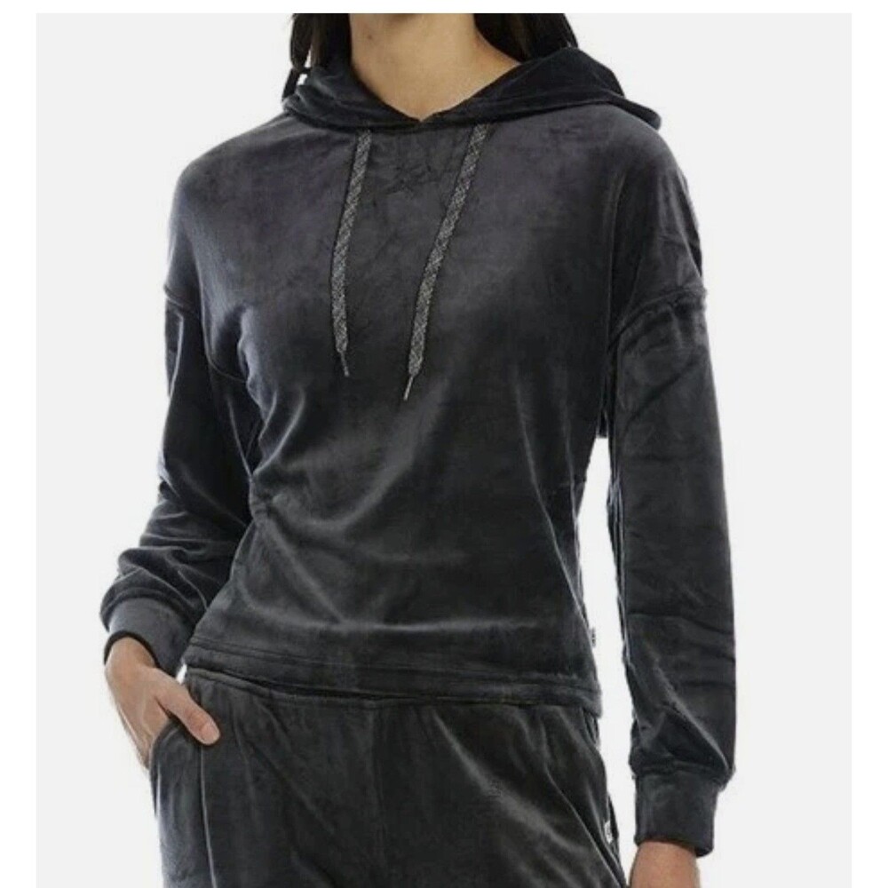 UGG Velvet Fleece Long Sleeve Pullover Coordinating Belen Hoodie SZ M Black